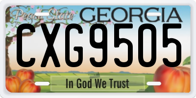 GA license plate CXG9505