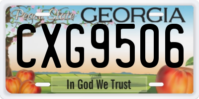 GA license plate CXG9506