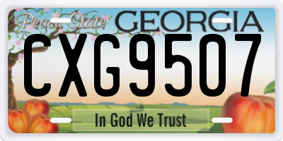 GA license plate CXG9507