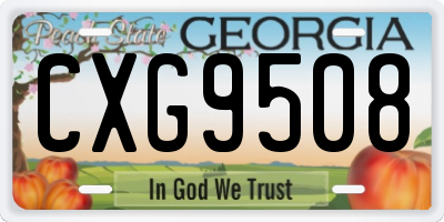 GA license plate CXG9508