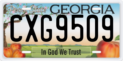 GA license plate CXG9509