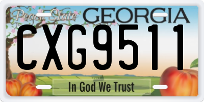 GA license plate CXG9511