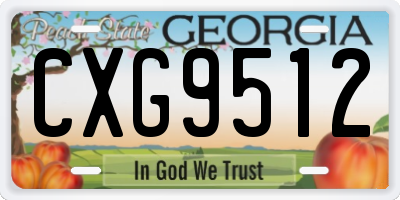 GA license plate CXG9512