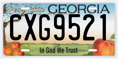 GA license plate CXG9521