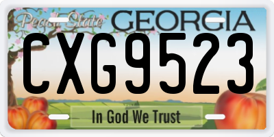 GA license plate CXG9523