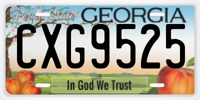 GA license plate CXG9525