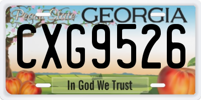 GA license plate CXG9526