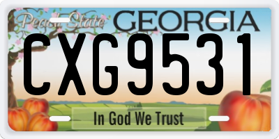 GA license plate CXG9531