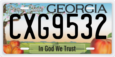 GA license plate CXG9532