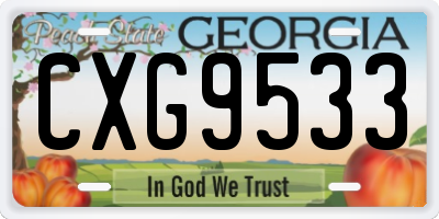 GA license plate CXG9533