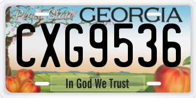 GA license plate CXG9536
