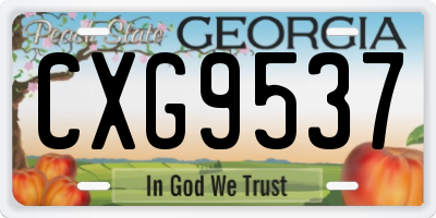 GA license plate CXG9537