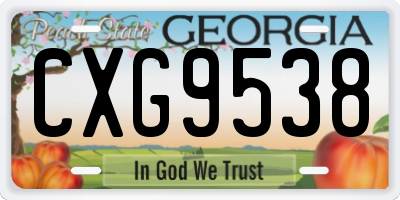 GA license plate CXG9538