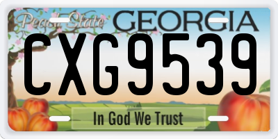 GA license plate CXG9539