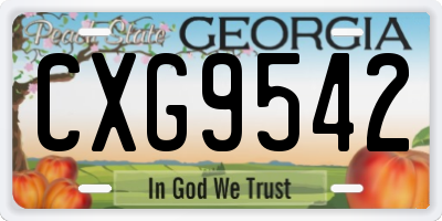 GA license plate CXG9542