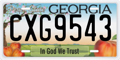 GA license plate CXG9543