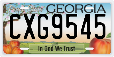 GA license plate CXG9545