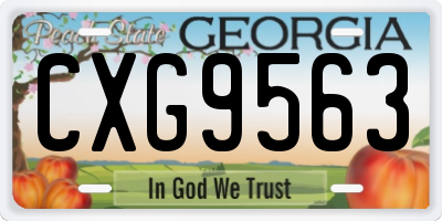 GA license plate CXG9563