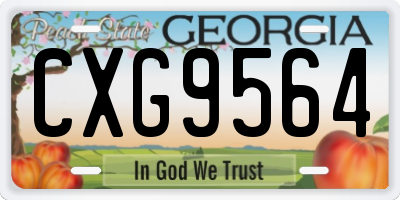 GA license plate CXG9564