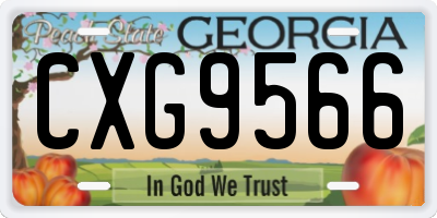GA license plate CXG9566