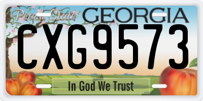 GA license plate CXG9573