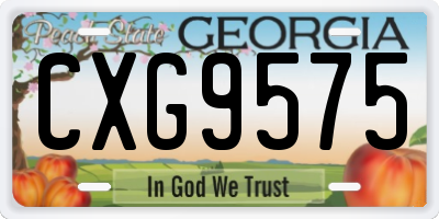 GA license plate CXG9575