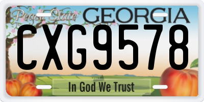 GA license plate CXG9578
