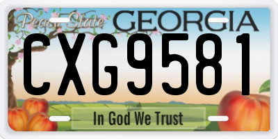 GA license plate CXG9581