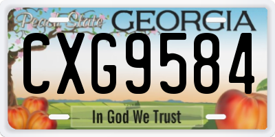 GA license plate CXG9584