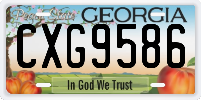 GA license plate CXG9586