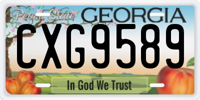 GA license plate CXG9589