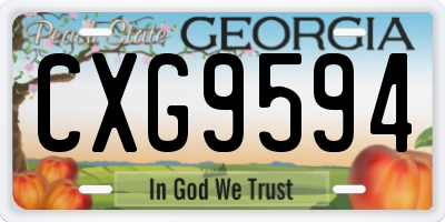 GA license plate CXG9594