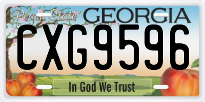 GA license plate CXG9596