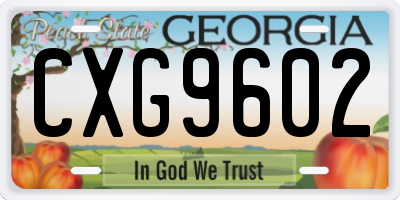 GA license plate CXG9602