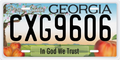 GA license plate CXG9606