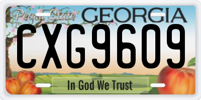 GA license plate CXG9609