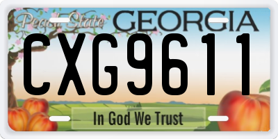 GA license plate CXG9611