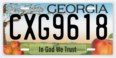 GA license plate CXG9618