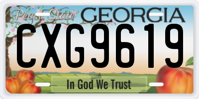 GA license plate CXG9619