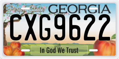 GA license plate CXG9622