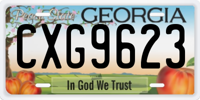 GA license plate CXG9623
