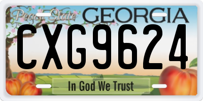 GA license plate CXG9624