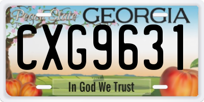 GA license plate CXG9631