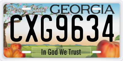 GA license plate CXG9634
