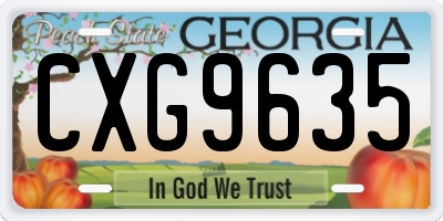 GA license plate CXG9635