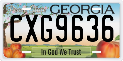 GA license plate CXG9636