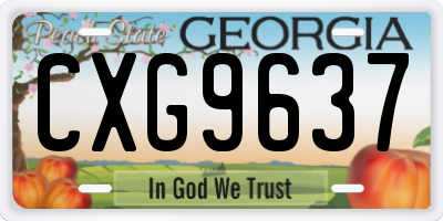GA license plate CXG9637