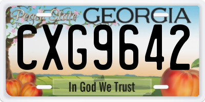 GA license plate CXG9642
