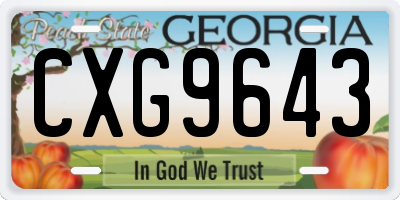 GA license plate CXG9643