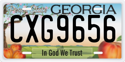 GA license plate CXG9656